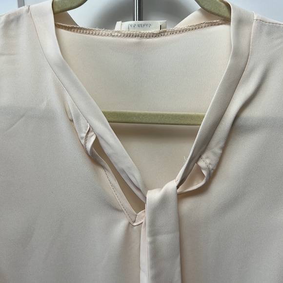 NEW Cream Tie Blouse - Picture 3 of 5